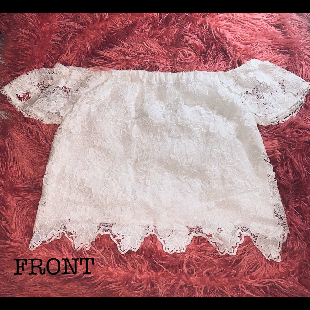 Floral Lace Off The Shoulder Top